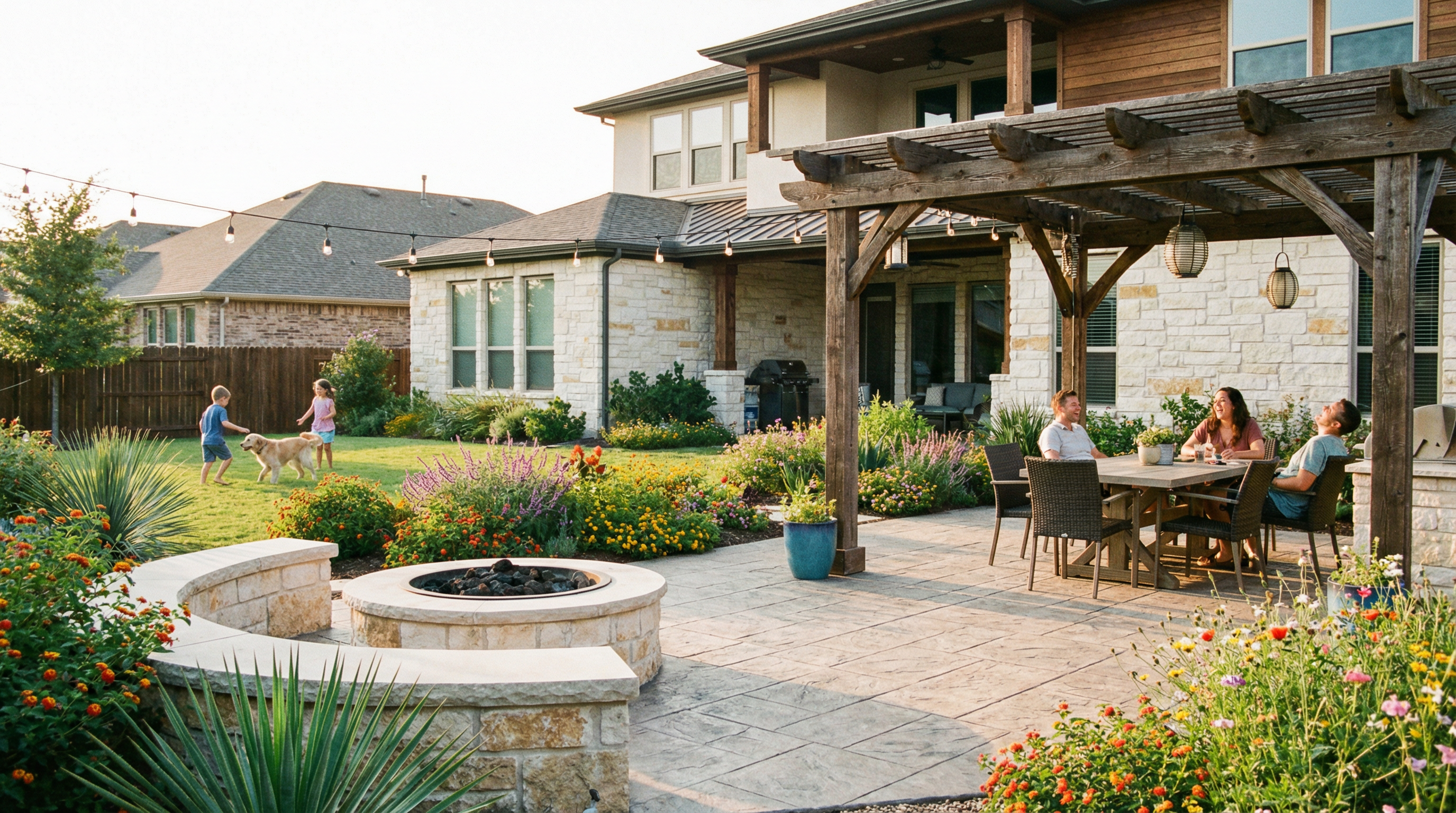 Premium hardscaping in Pflugerville