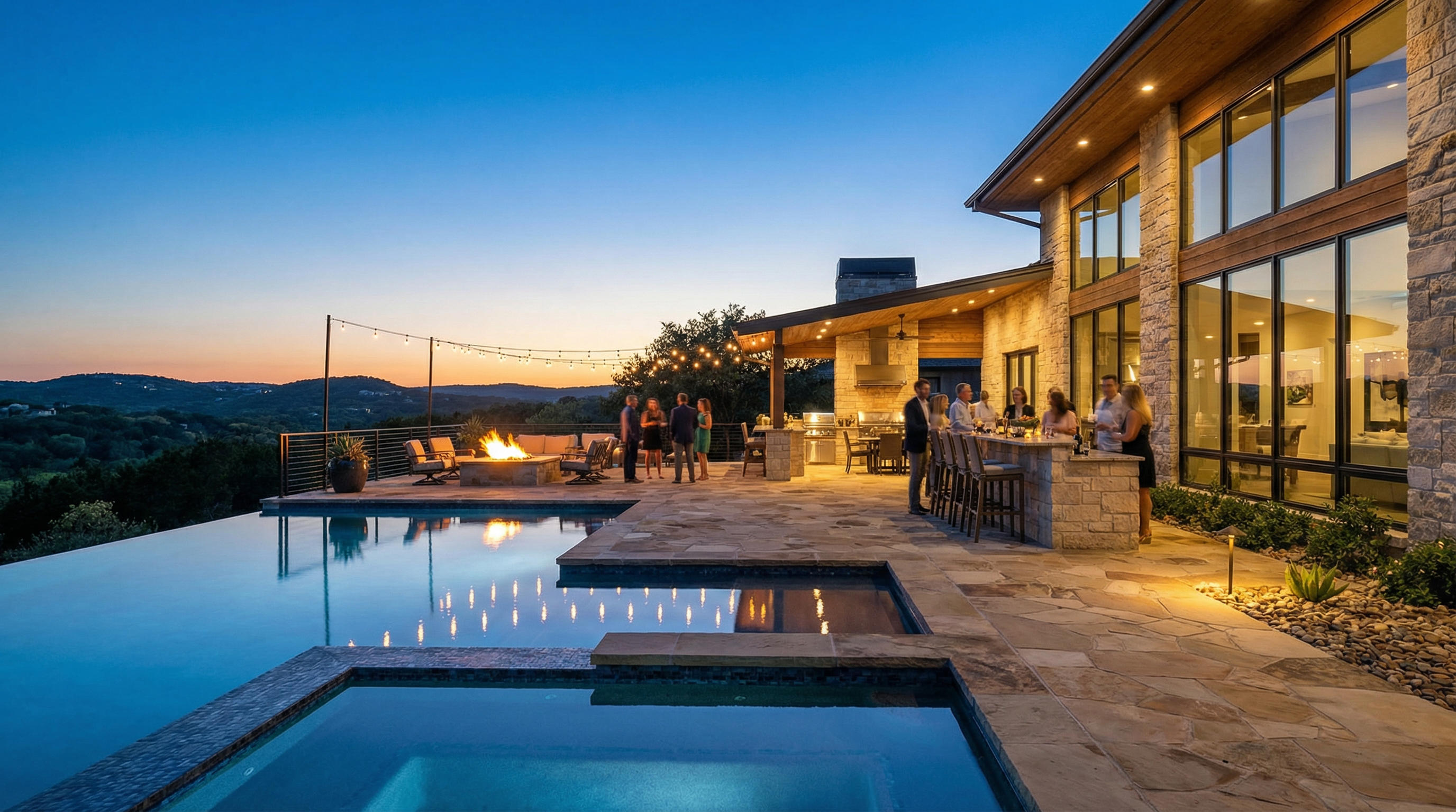 Premium hardscaping in West Austin